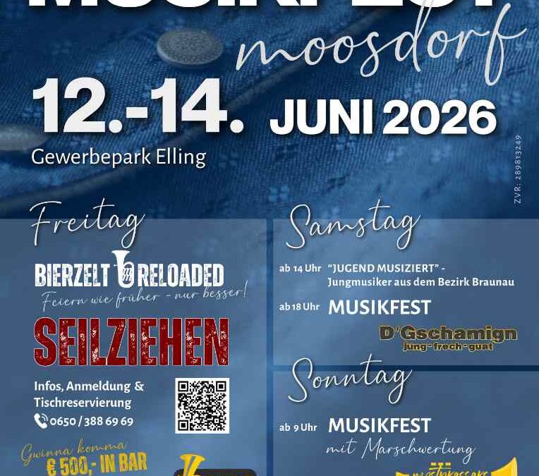 Musikfest mit Marsch&shy;wertung – Moosdorf