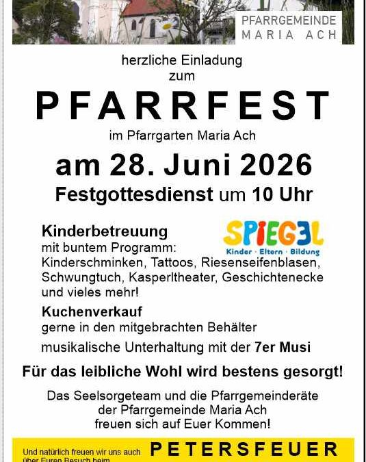 Pfarrfest der Pfarrg&shy;emeinde Maria Ach