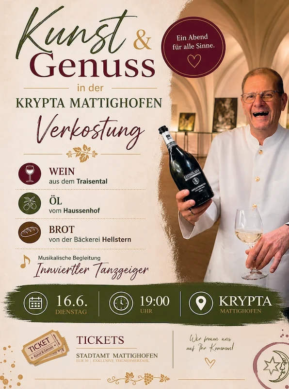 Kunst & Genuss in der Krypta Mattighofen