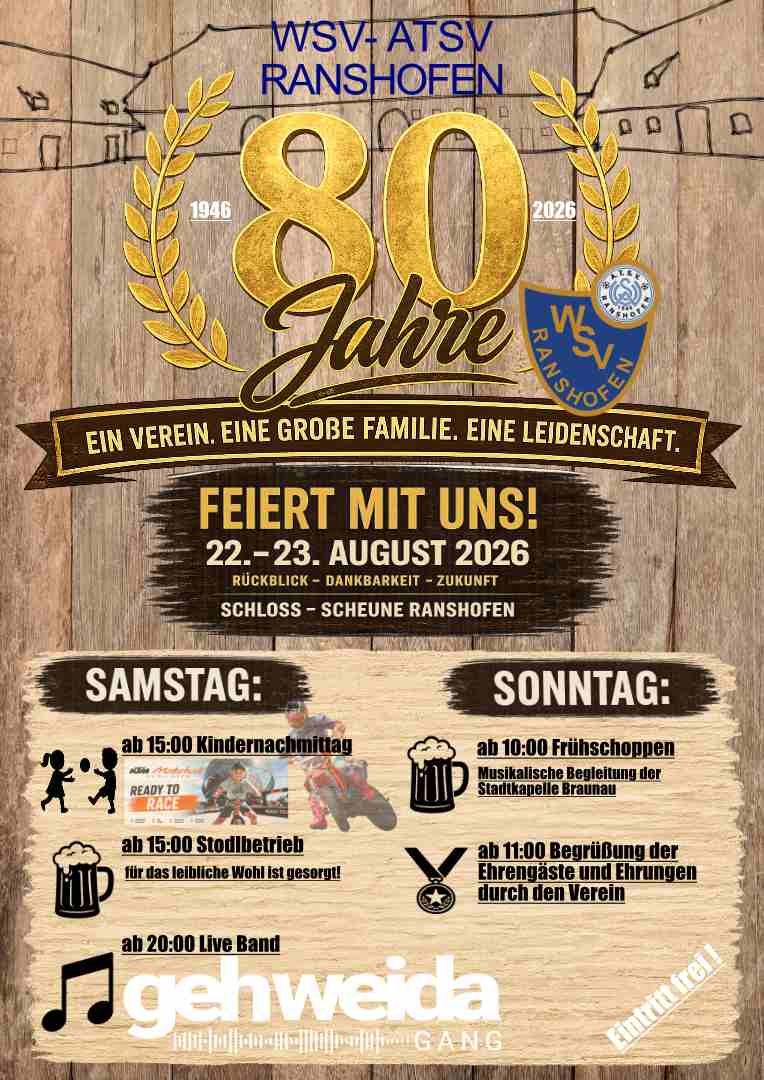 80 Jahre WSV/ATSV Ranshofen 2026 80 Jahre WSV/ATSV Ranshofen 2026